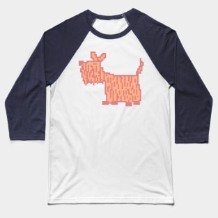 Pixelart Dog Peach Fuzz Pantone Color of the Year 2024 Baseball T-Shirt